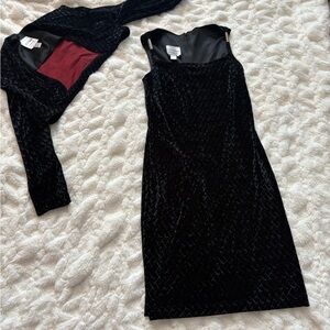 90’s Black with red under flash Velvet Dress mini dress